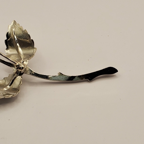 VINTAGE GIOVANNI MATTE SILVER LARGE ROSE BROOCH PIN FLOWER JEWELRY COLLECTIBLE - Picture 10 of 12